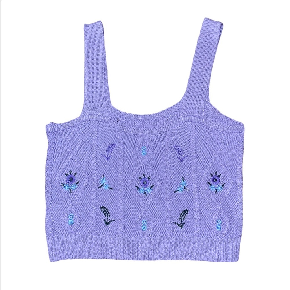Lavender Floral Sweater Tank